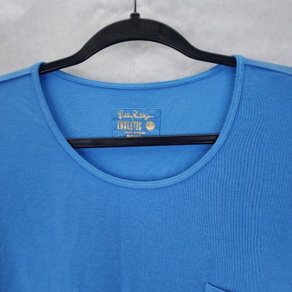 Lilly Pulitzer Kerah Lounge Tee Women's XS Teal Blue Luxletic Long Sleeve Shirt - Picture 7 of 13